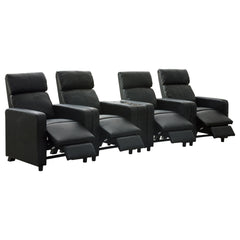 Toohey Upholstered Tufted Recliner Living Room Set Black
