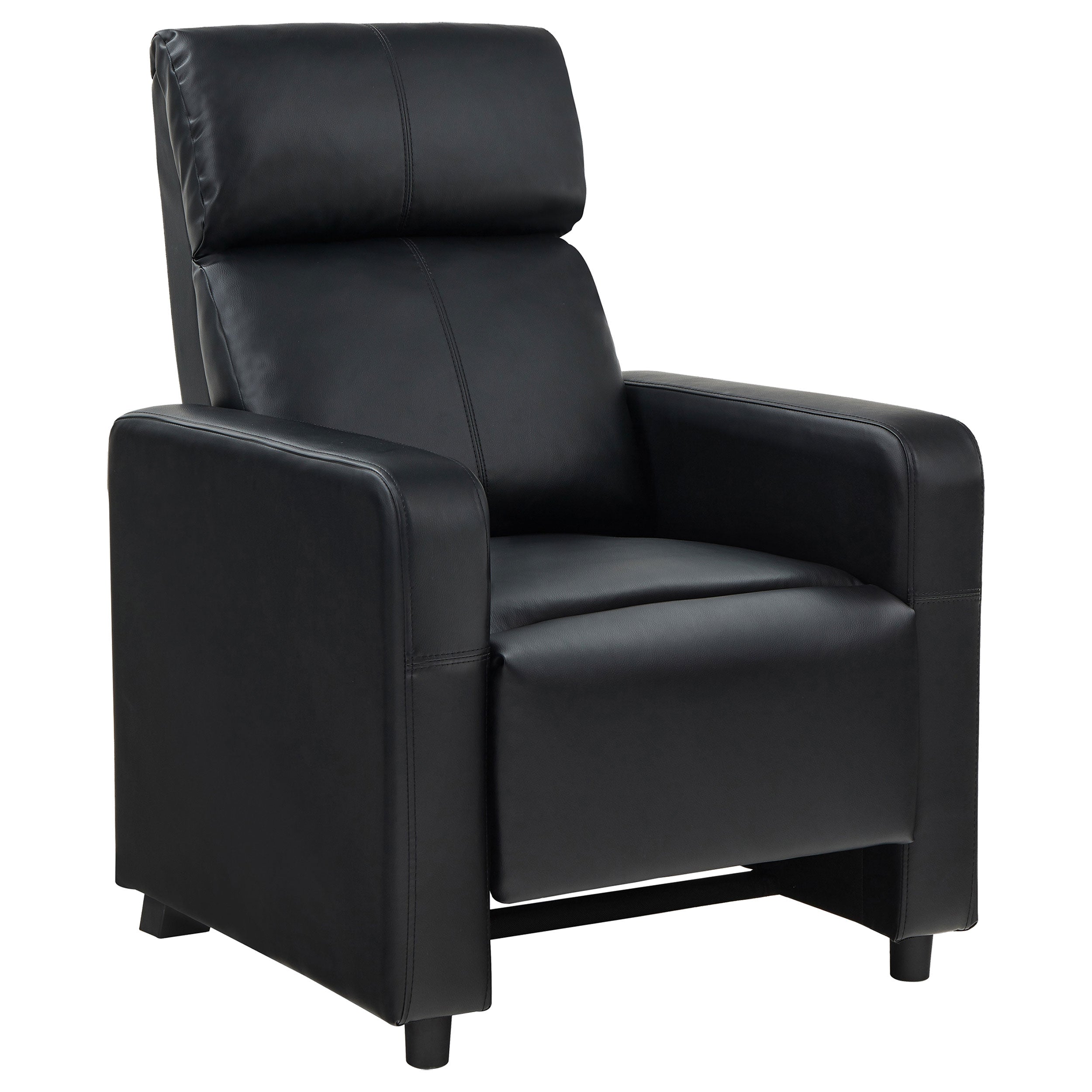 Orleans Furniture - Coaster - Toohey Upholstered Home Theater Push Back Recliner Black - 600181