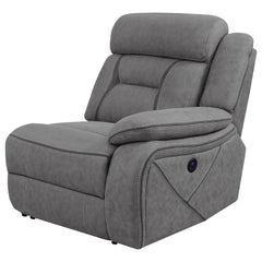 Orleans Furniture - Coaster - Higgins Upholstered RAF Power Recliner Grey - 600370B3