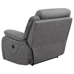 Higgins Upholstered RAF Power Recliner Grey