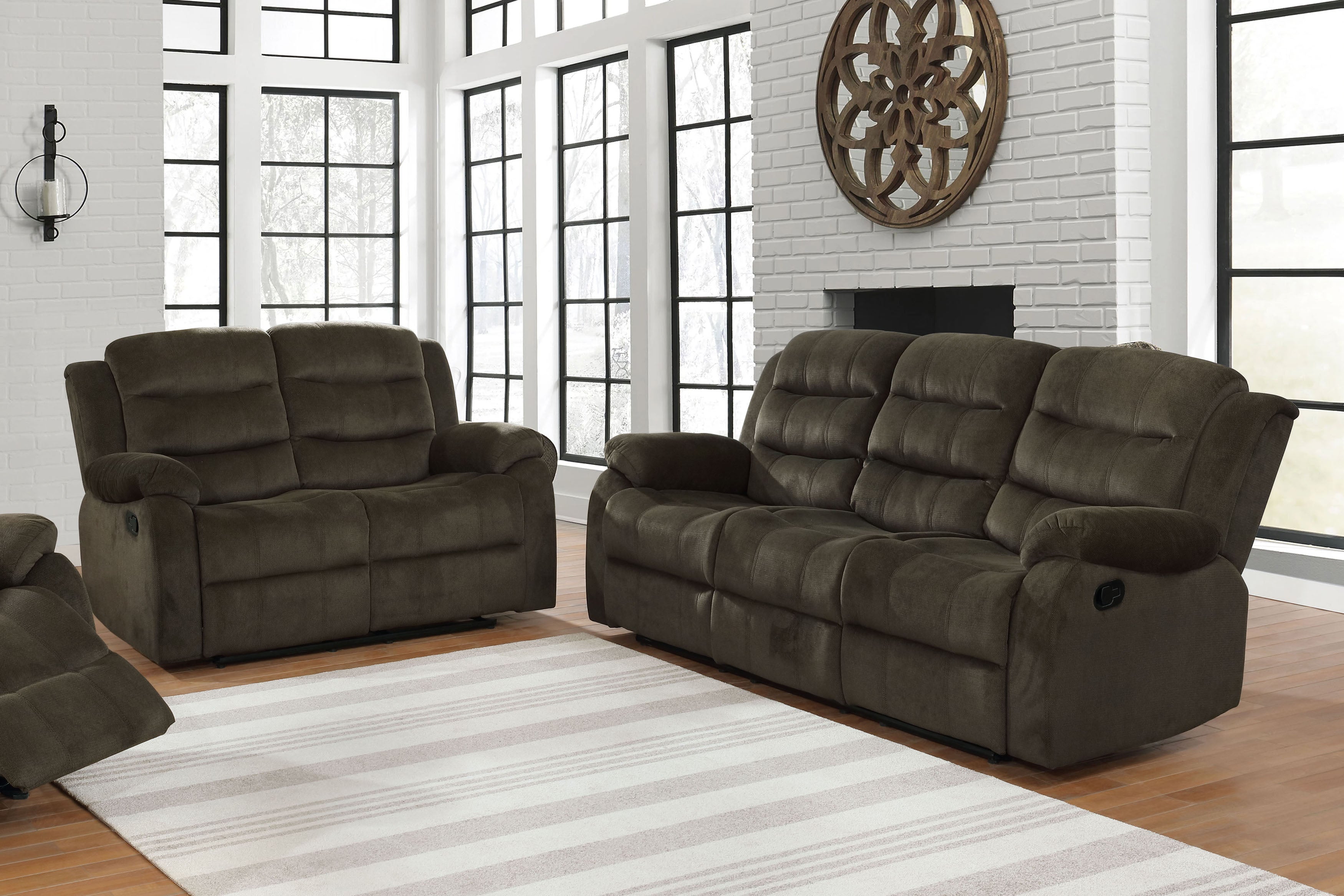 Orleans Furniture - Coaster - Rodman 2-piece Upholstered Reclining Sofa Set Olive Brown - 601881-S2