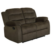 Orleans Furniture - Coaster - Rodman Upholstered Padded Arm Reclining Loveseat Olive Brown - 601882