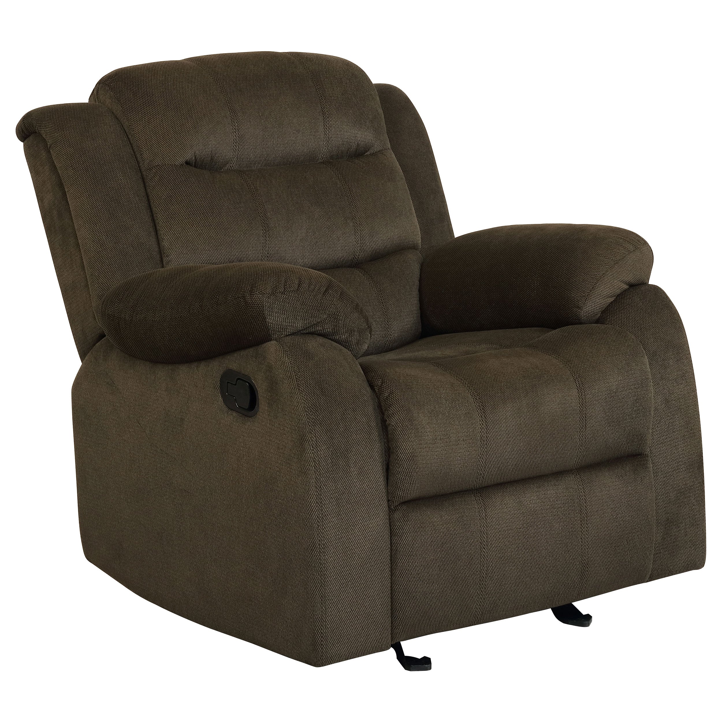 Orleans Furniture - Coaster - Rodman Upholstered Padded Arm Glider Recliner Olive Brown - 601883