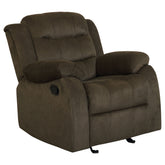 Orleans Furniture - Coaster - Rodman Upholstered Padded Arm Glider Recliner Olive Brown - 601883