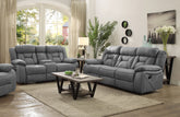 Orleans Furniture - Coaster - Higgins 2-piece Upholstered Motion Reclining Sofa Set Grey - 602261-S2