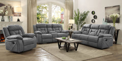 Orleans Furniture - Coaster - Higgins 3-piece Upholstered Motion Reclining Sofa Set Grey - 602261-S3
