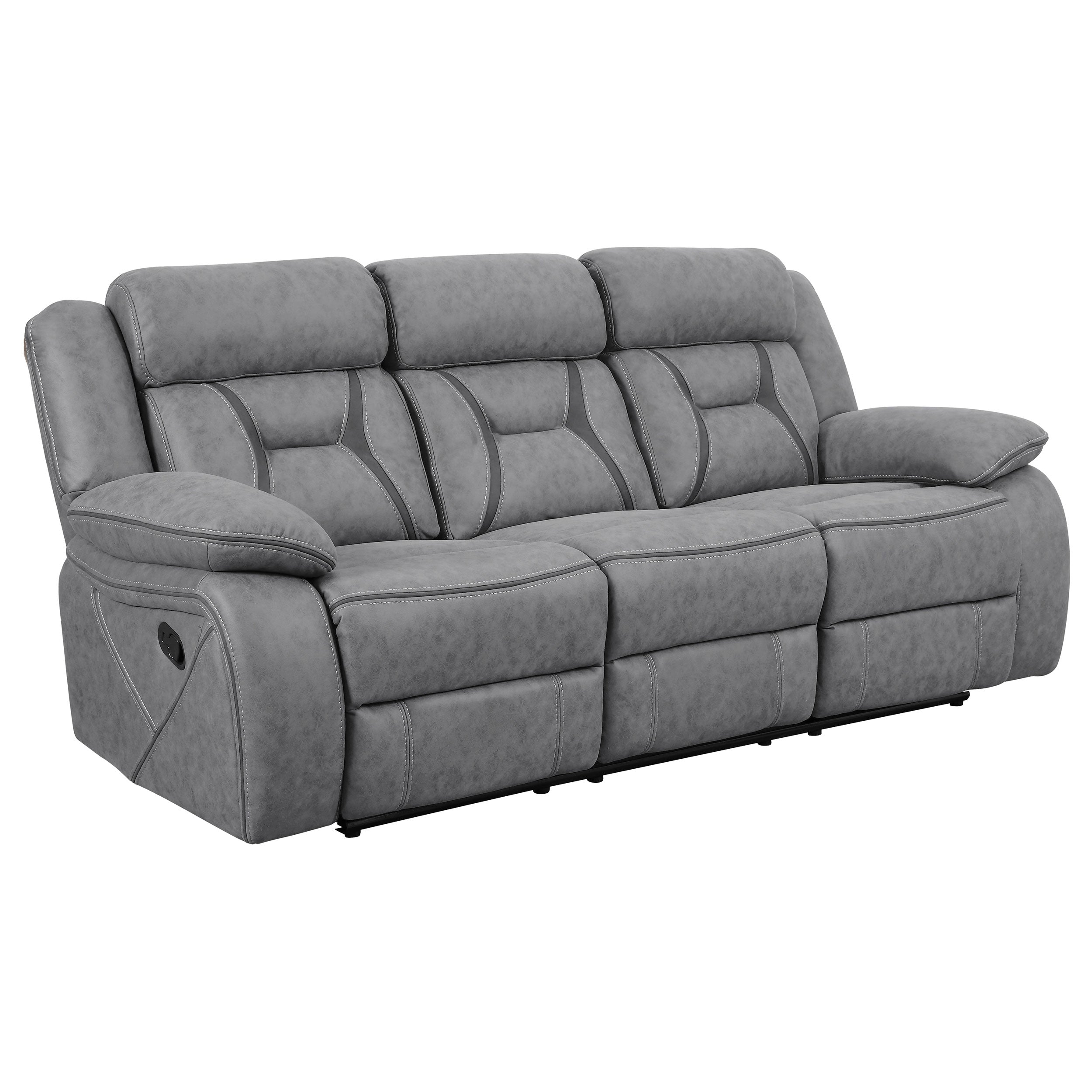 Orleans Furniture - Coaster - Higgins Upholstered Motion Reclining Sofa Grey - 602261