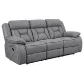 Orleans Furniture - Coaster - Higgins Upholstered Motion Reclining Sofa Grey - 602261