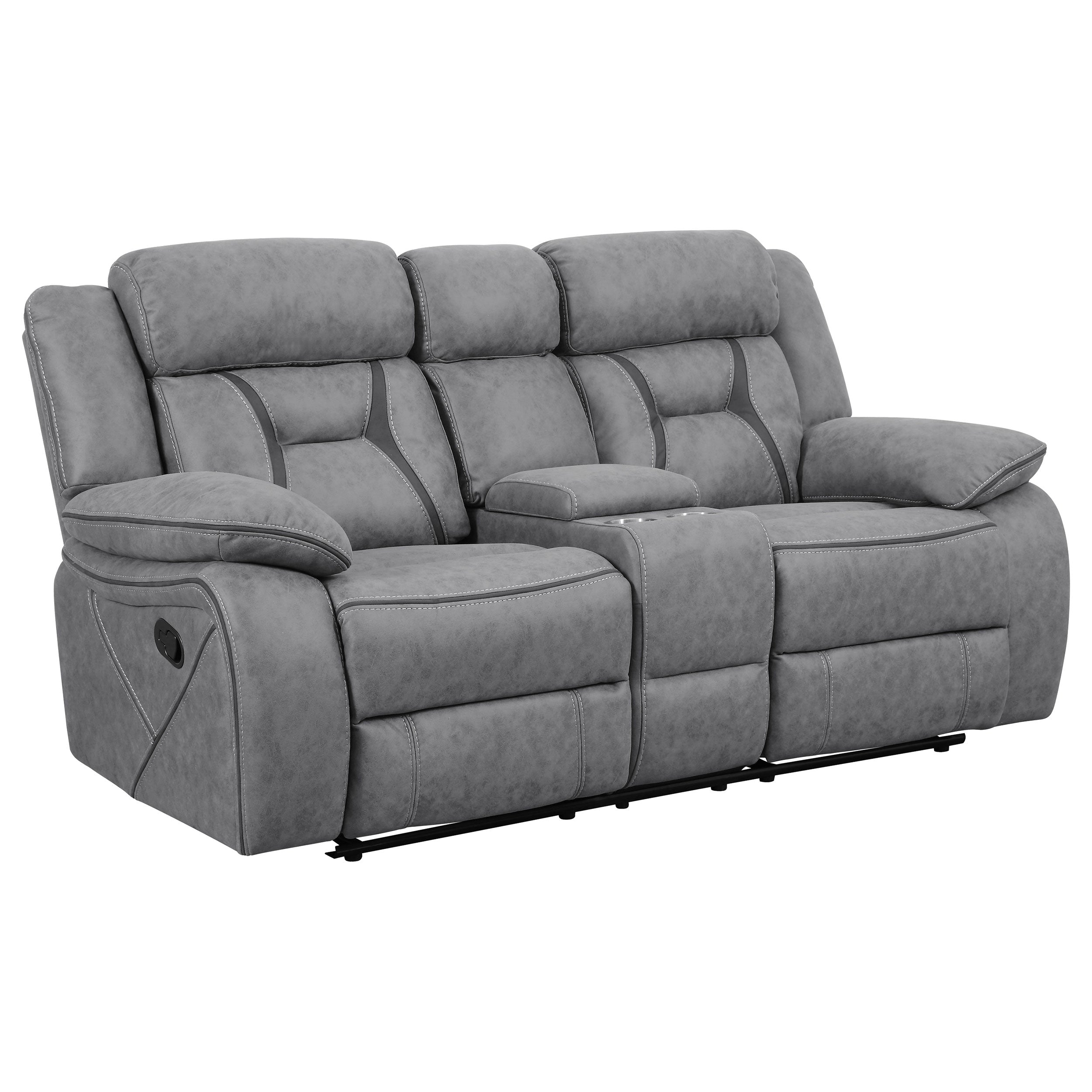Orleans Furniture - Coaster - Higgins Upholstered Motion Reclining Loveseat Grey - 602262