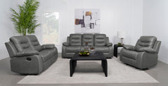 Orleans Furniture - Coaster - Nova 3-piece Upholstered Padded Arm Sofa Set Dark Grey - 602531-S3