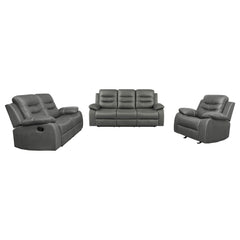Nova 3-piece Upholstered Padded Arm Sofa Set Dark Grey