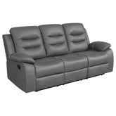 Orleans Furniture - Coaster - Nova Upholstered Padded Arm Reclining Sofa Dark Grey - 602531