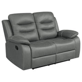 Orleans Furniture - Coaster - Nova Upholstered Padded Arm Reclining Loveseat Dark Grey - 602532