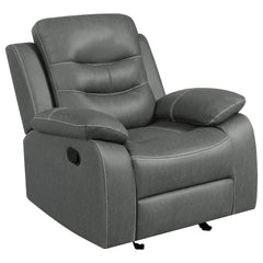 Orleans Furniture - Coaster - Nova Upholstered Padded Arm Glider Recliner Dark Grey - 602533