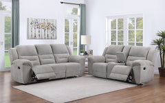 Orleans Furniture - Coaster - Gilson 2-piece Chenille Upholstered Reclining Sofa Set Grey - 602551-S2