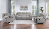 Orleans Furniture - Coaster - Gilson 3-piece Chenille Upholstered Reclining Sofa Set Grey - 602551-S3
