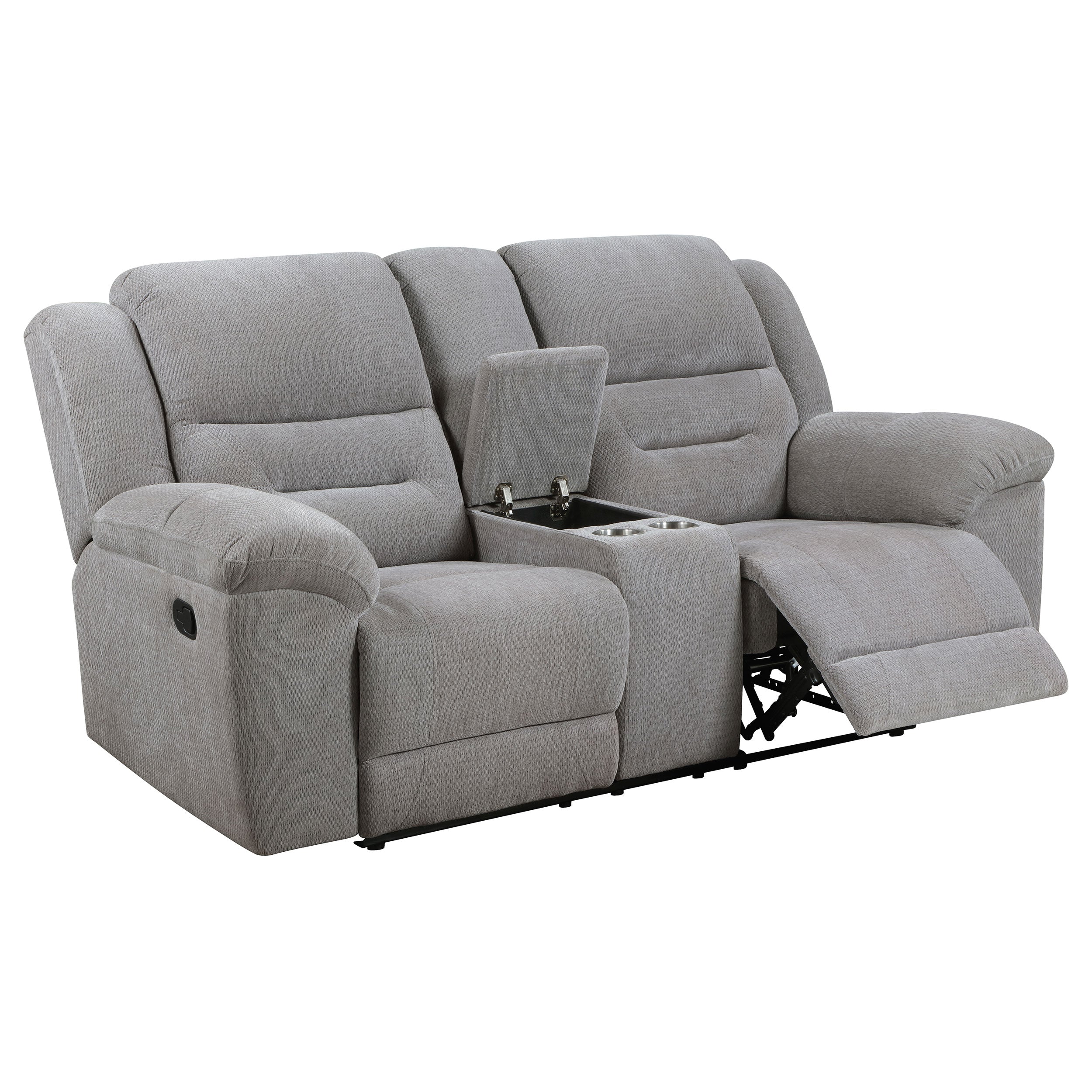 Orleans Furniture - Coaster - Gilson Chenille Upholstered Reclining Loveseat Grey - 602552