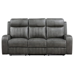 Raelynn Upholstered Track Arm Motion Sofa Grey