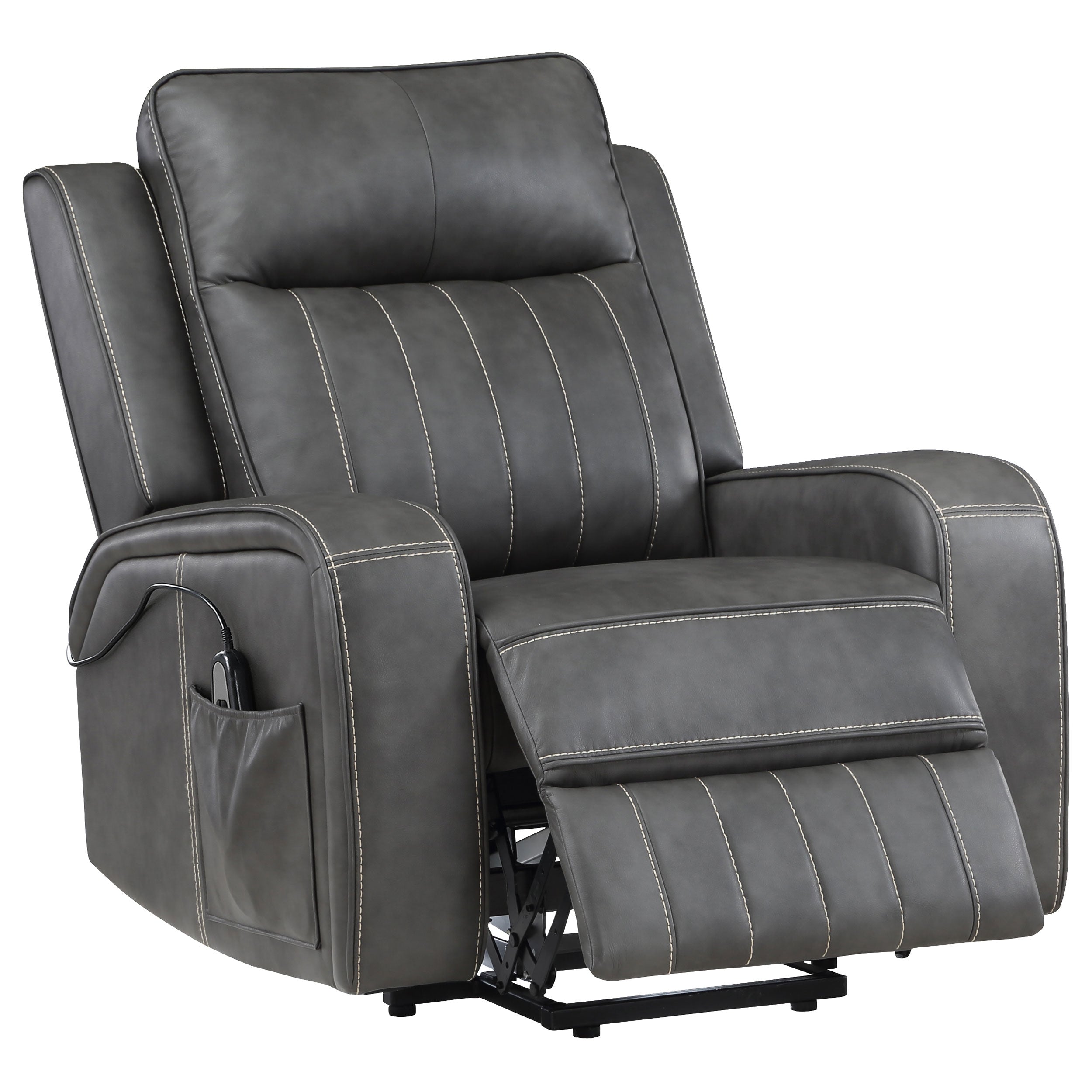 Orleans Furniture - Coaster - Raelynn Upholstered Power Lift Recliner Chair Grey - 603194P
