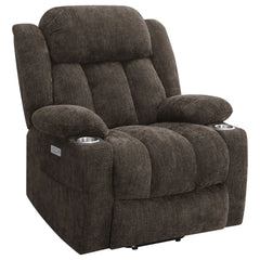 Orleans Furniture - Coaster - Houston Upholstered Power Lift Recliner Chair Dark Brown - 603233P