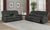 Orleans Furniture - Coaster - Lawrence 2-piece Upholstered Reclining Sofa Set Charcoal - 603504-S2
