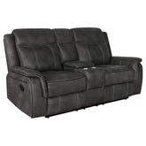 Orleans Furniture - Coaster - Lawrence Upholstered Padded Arm Reclining Loveseat Charcoal - 603505