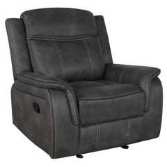 Orleans Furniture - Coaster - Lawrence Upholstered Padded Arm Glider Recliner Charcoal - 603506