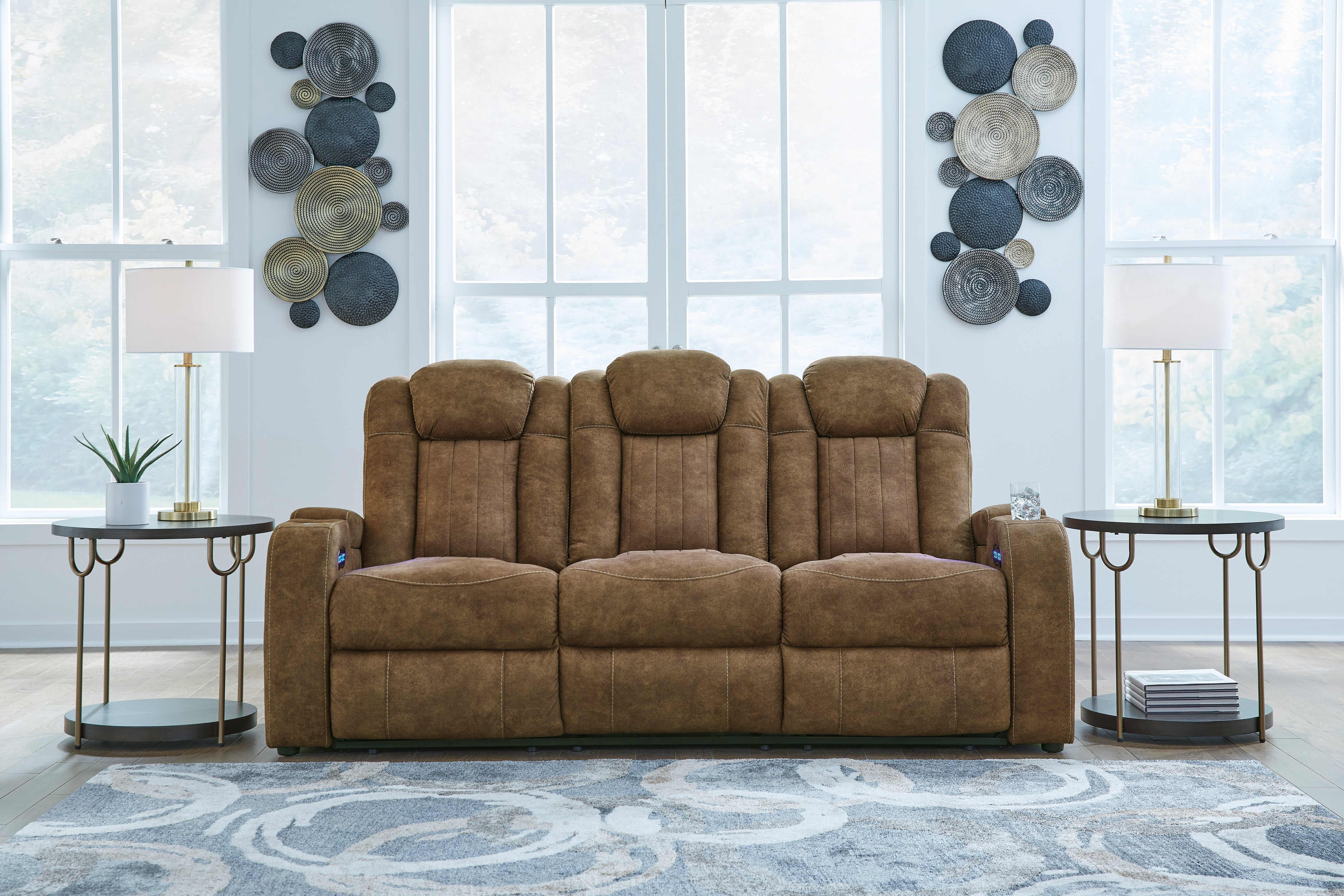 Orleans Furniture - Ashley Furniture - Wolfridge Living Room - PWR REC Loveseat/CON/ADJ HDRST / Brindle - 6070318
