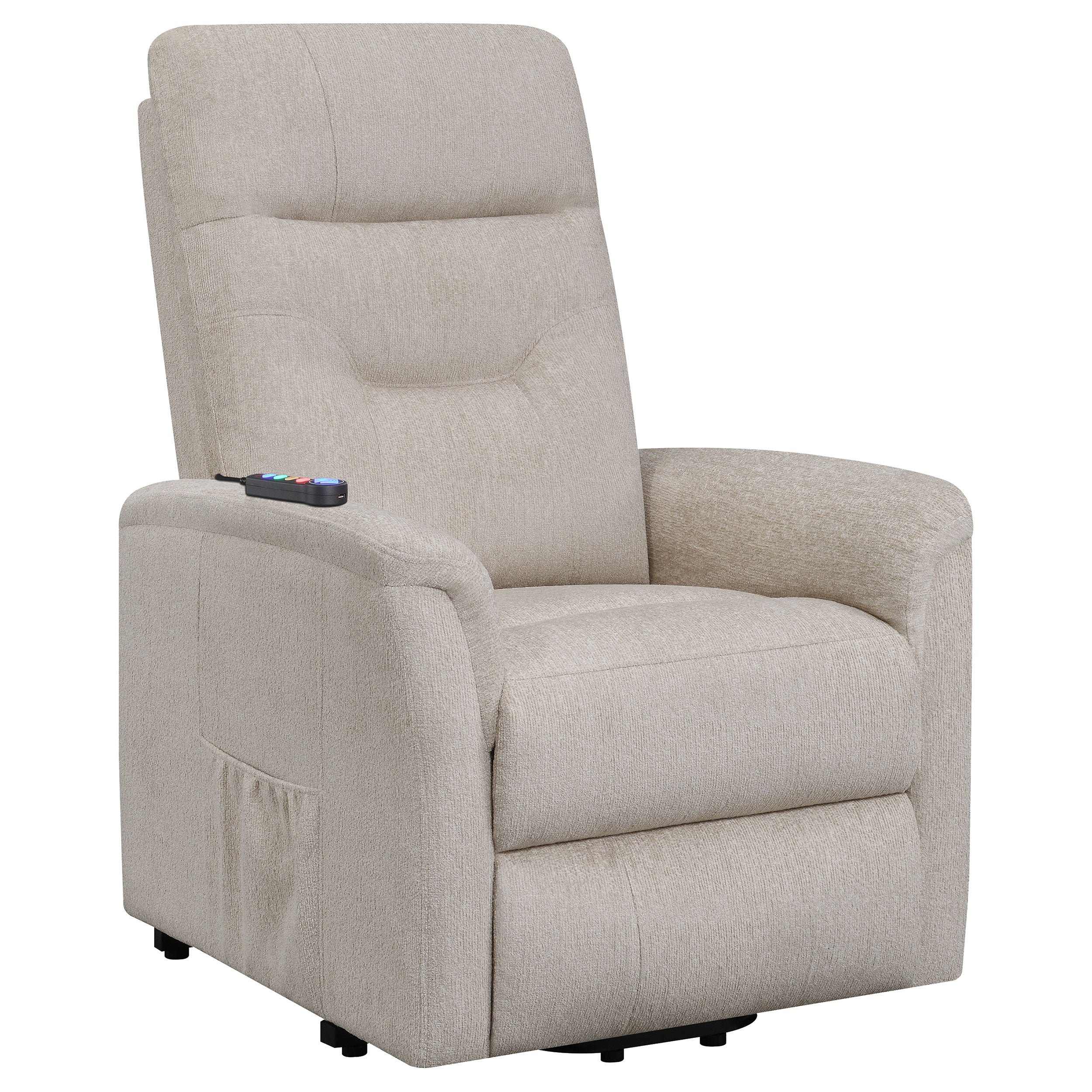 Orleans Furniture - Coaster - Henrietta Upholstered Power Lift Massage Chair Beige - 609405P