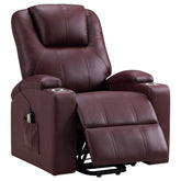 Orleans Furniture - Coaster - Armstrong Upholstered Power Lift Massage Recliner Wine - 609479P