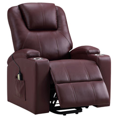 Orleans Furniture - Coaster - Armstrong Upholstered Power Lift Massage Recliner Wine - 609479P