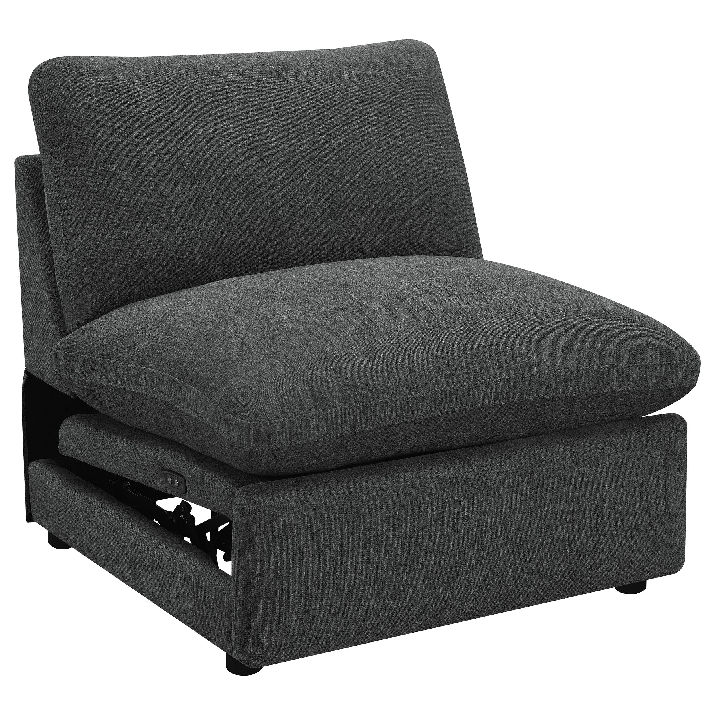 Orleans Furniture - Coaster - Collins Modular Power Armless Recliner Dark Grey - 609530ARP