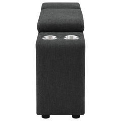 Collins Upholstered Modular Storage Console Dark Grey