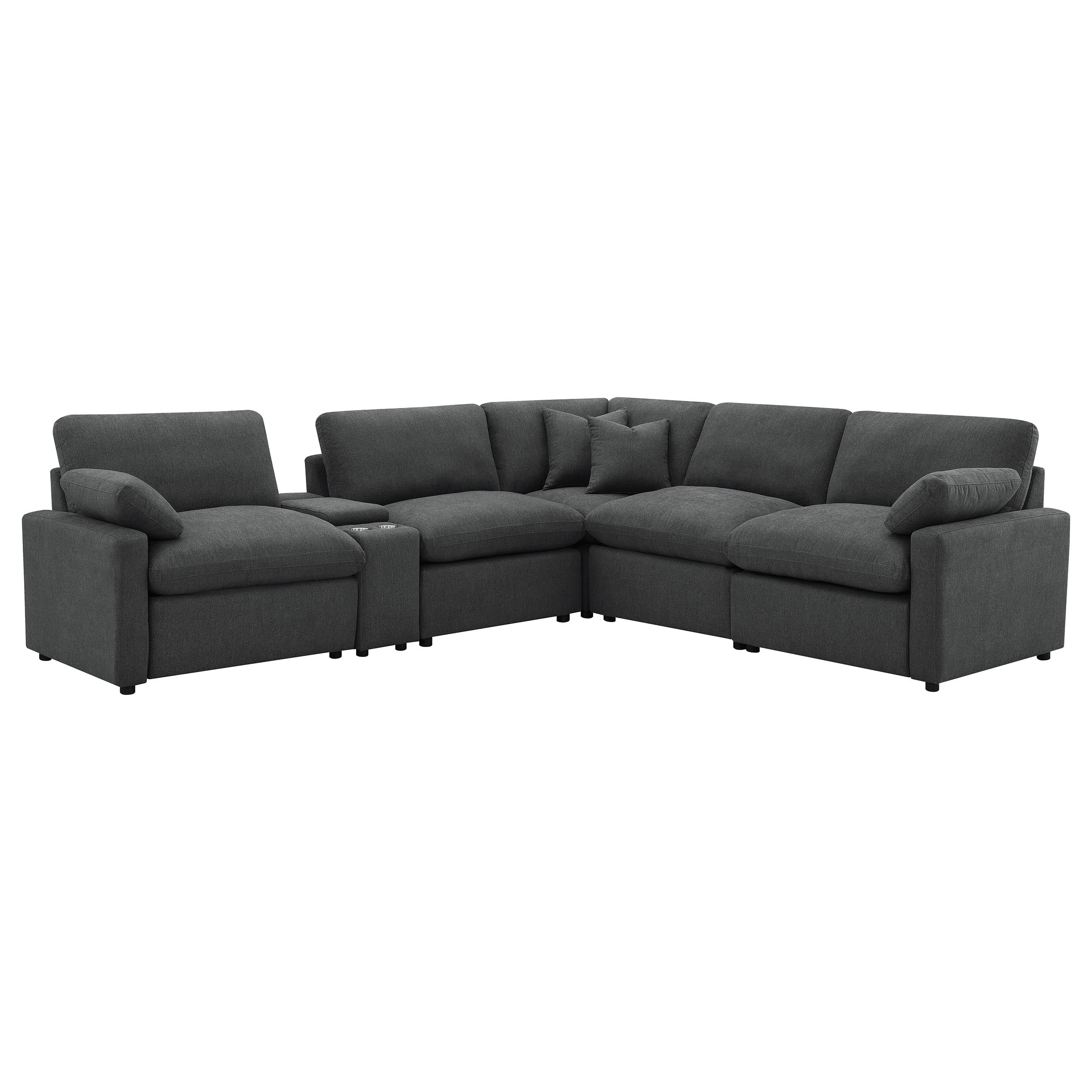 Orleans Furniture - Coaster - Collins 6-piece Modular Power Reclining Sectional Dark Grey - 609530P-SET