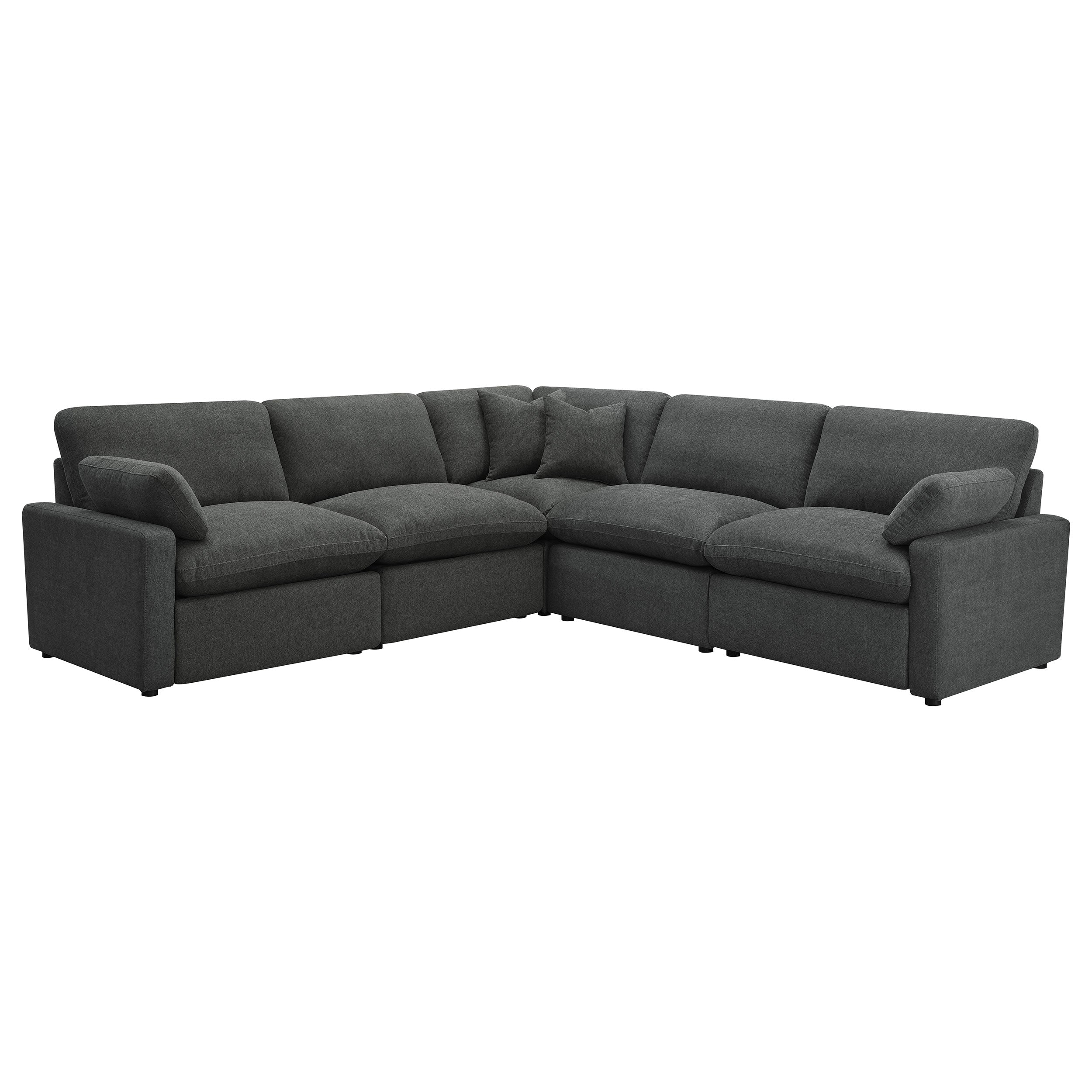 Orleans Furniture - Coaster - Collins 5-piece Modular Power Reclining Sectional Dark Grey - 609530P