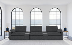 Collins 5-piece Power Reclining Home Theater Seating Dark Grey