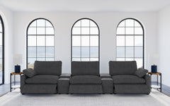 Collins 5-piece Power Reclining Home Theater Seating Dark Grey