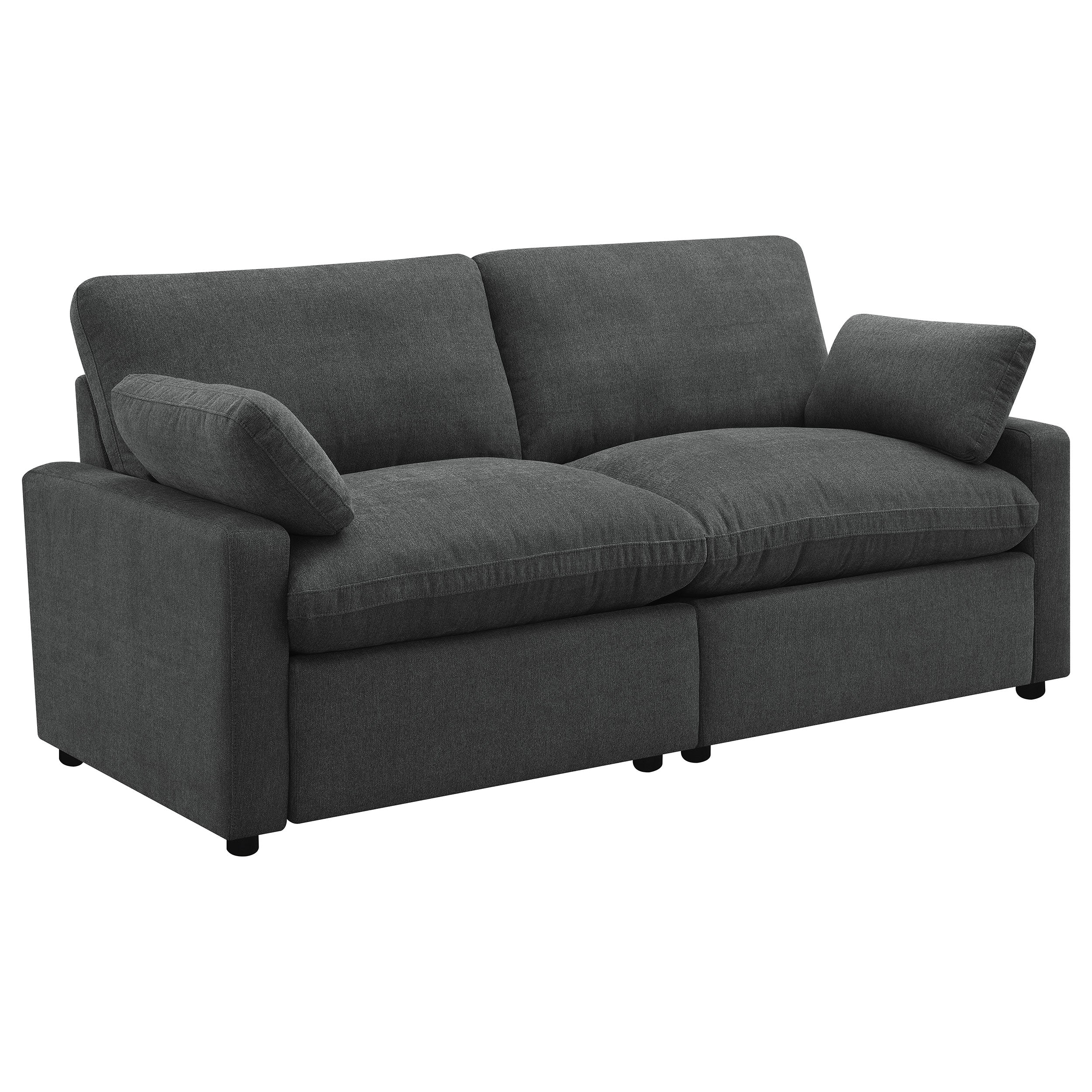 Orleans Furniture - Coaster - Collins Modular Power Loveseat Dark Grey - 609532P