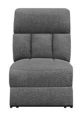 Orleans Furniture - Coaster - Bahrain Upholstered Armless Power Recliner Charcoal - 609540ARP