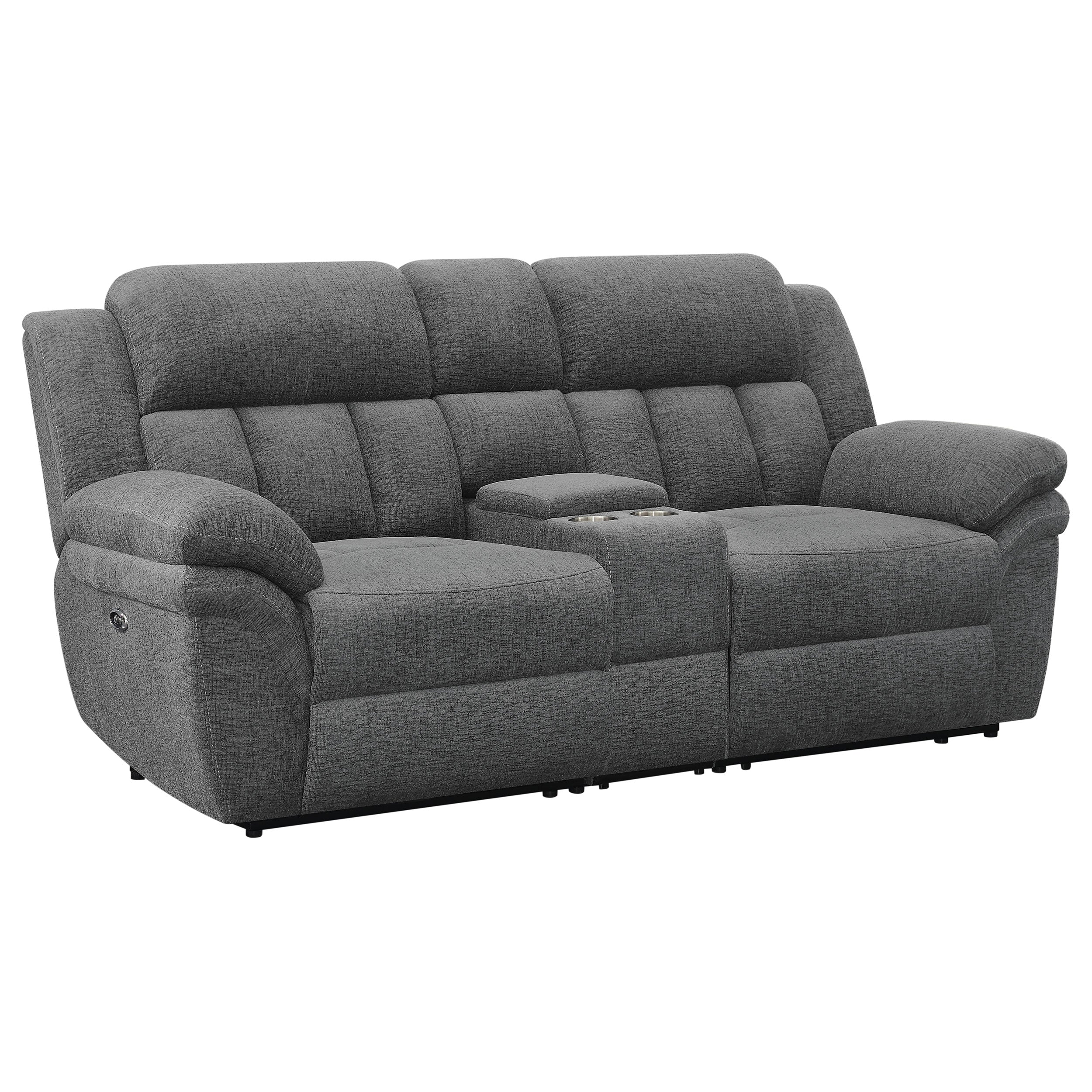 Orleans Furniture - Coaster - Bahrain Upholstered Power Loveseat Charcoal - 609542P