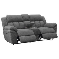 Bahrain Upholstered Power Loveseat Charcoal