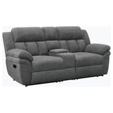 Orleans Furniture - Coaster - Bahrain Upholstered Motion Loveseat Charcoal - 609542