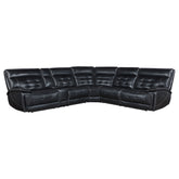 Orleans Furniture - Coaster - Hewitt Leather Upholstered Power Reclining Sectional Black - 609610PP