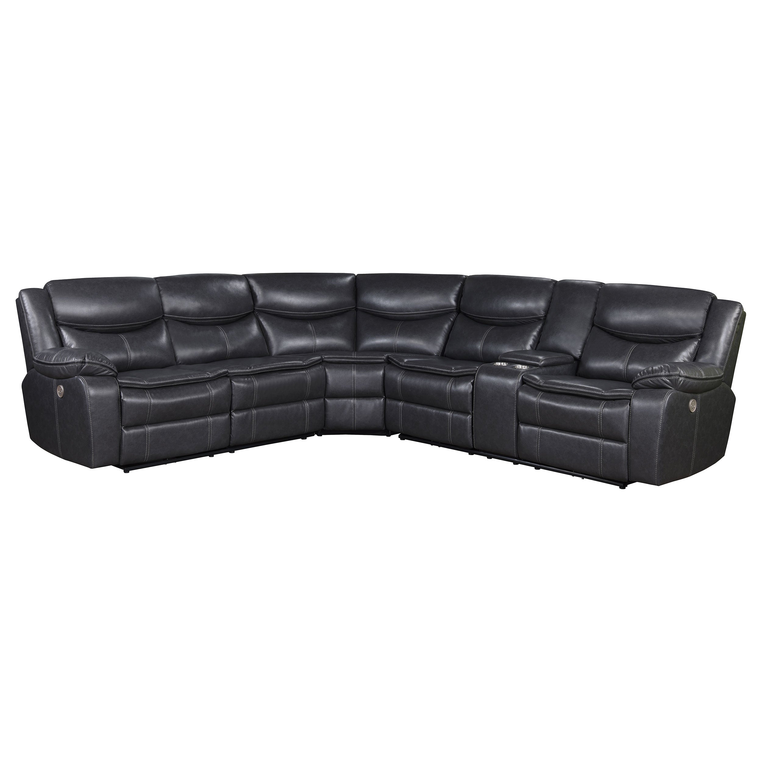 Orleans Furniture - Coaster - Sycamore Upholstered Power Reclining Sectional Sofa Grey - 610200P
