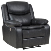 Orleans Furniture - Coaster - Sycamore Upholstered Power Recliner Chair Dark Grey - 610233P