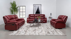 Orleans Furniture - Coaster - Camila 3-piece Upholstered Reclining Sofa Set Red - 610241-S3
