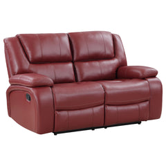 Orleans Furniture - Coaster - Camila Upholstered Motion Reclining Loveseat Red - 610242