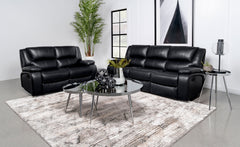 Orleans Furniture - Coaster - Camila 2-piece Upholstered Motion Reclining Sofa Set Black - 610244-S2