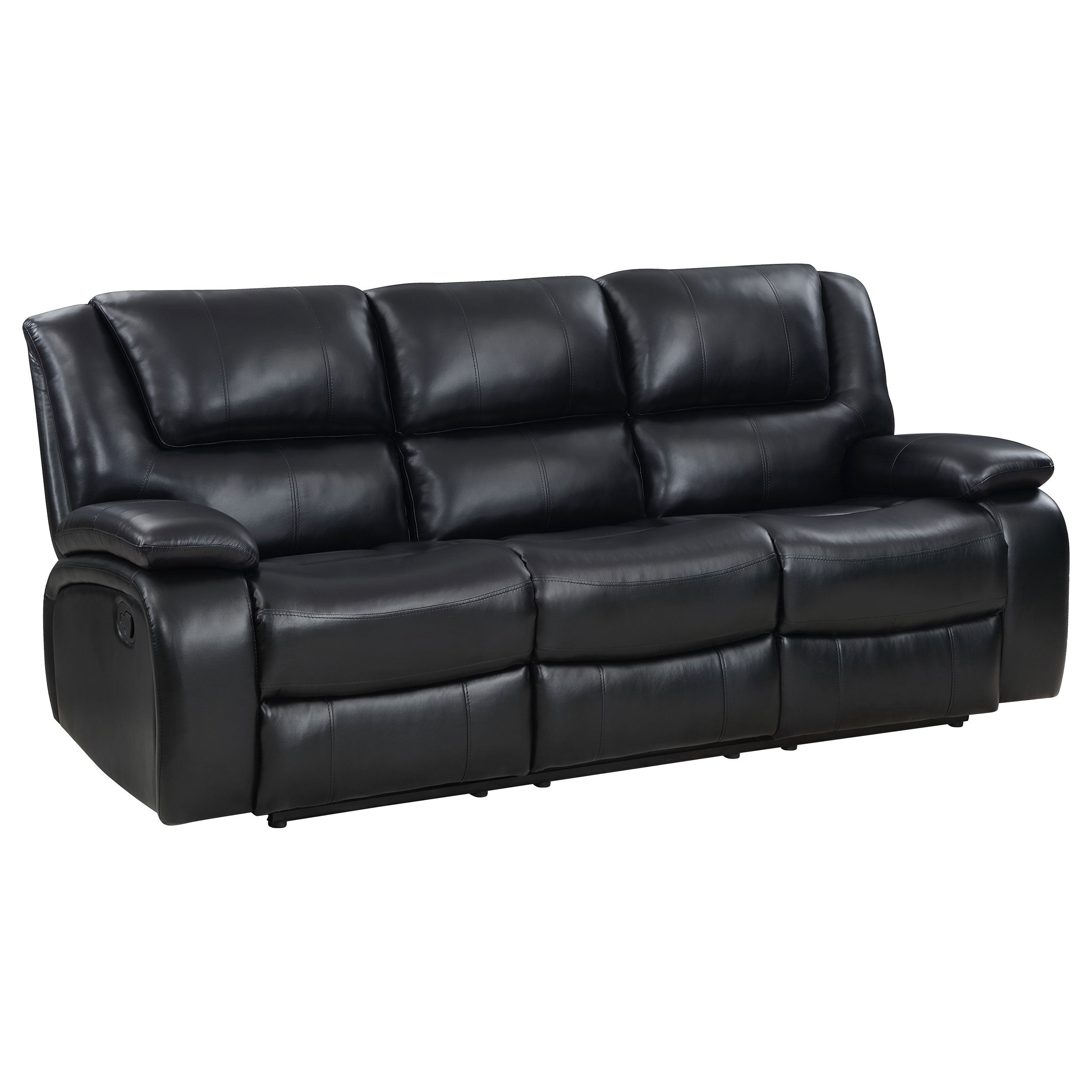Orleans Furniture - Coaster - Camila Upholstered Motion Reclining Sofa Black - 610244