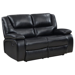 Orleans Furniture - Coaster - Camila Upholstered Motion Reclining Loveseat Black - 610245